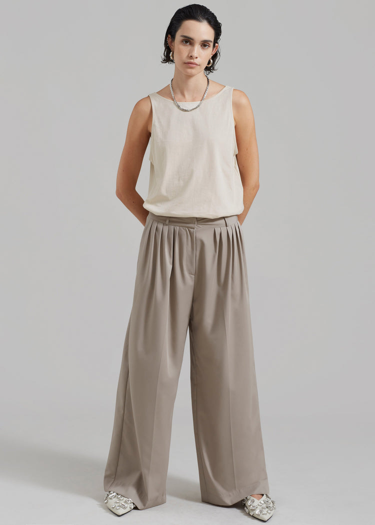 Catalina Pleated Trousers - Grey
