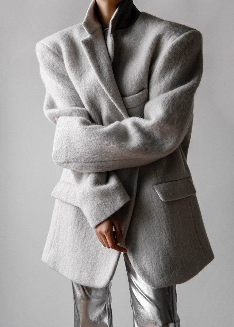 Blazer surdimensionné Mabel en duvet - Bouleau
