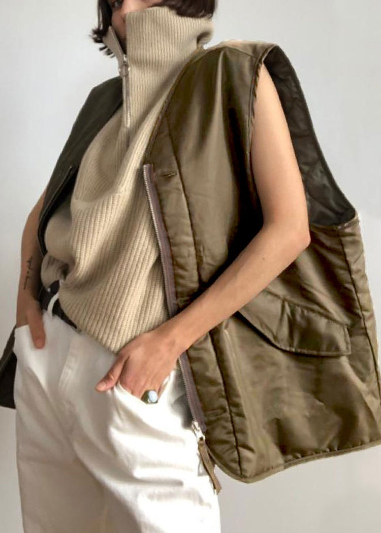 Gilet réversible Gaby - Marron kaki