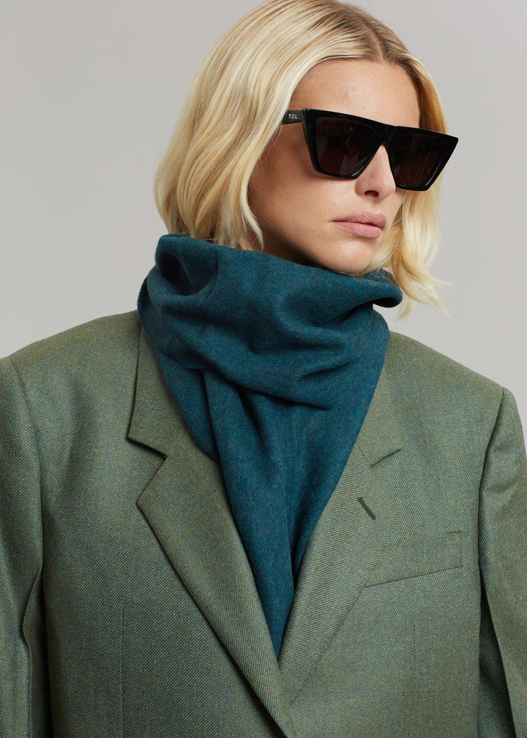 Écharpe en laine Nieves - Bleu sarcelle profond