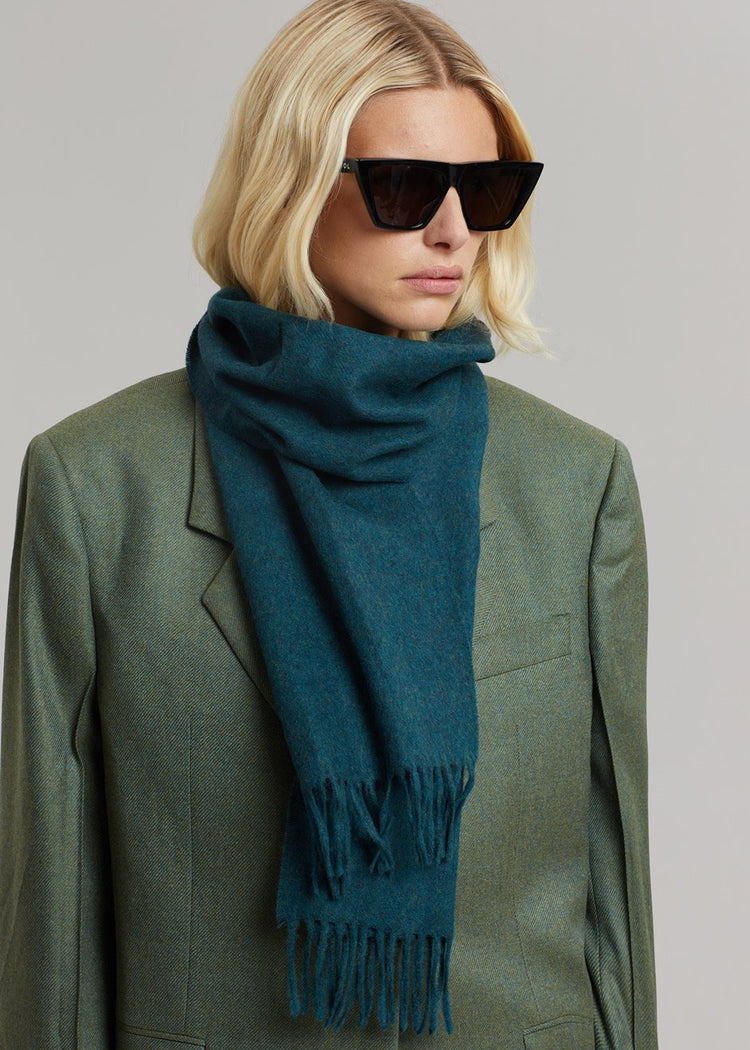 Écharpe en laine Nieves - Bleu sarcelle profond