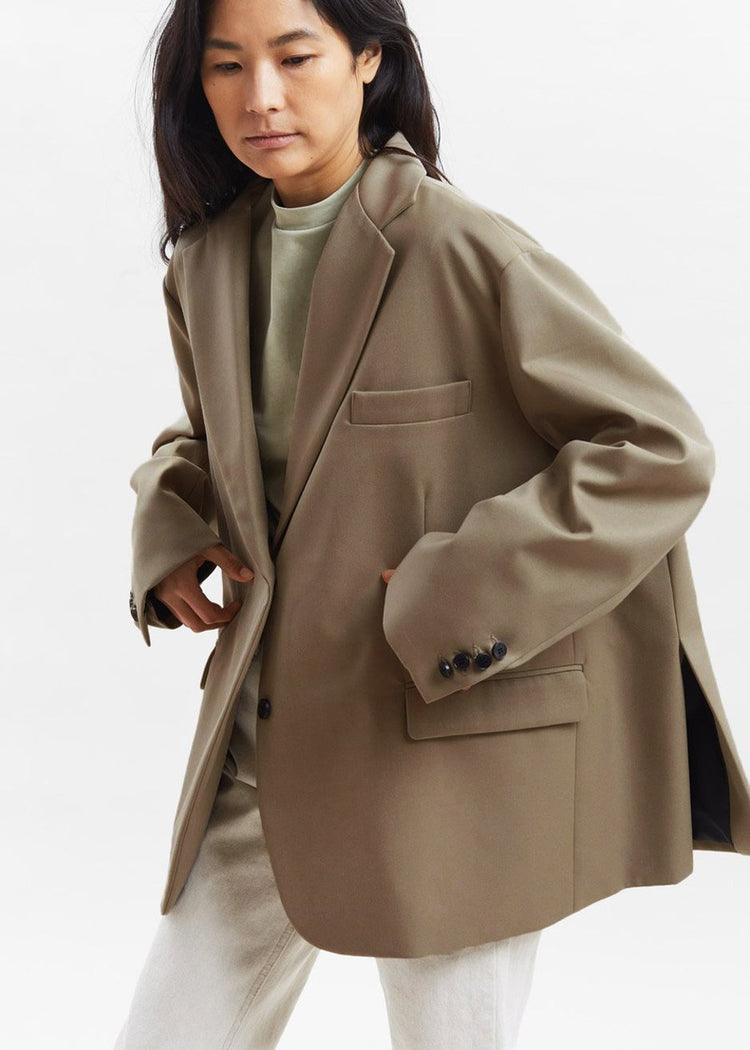 Blazer boyfriend oversize Frankie - Taupe désert
