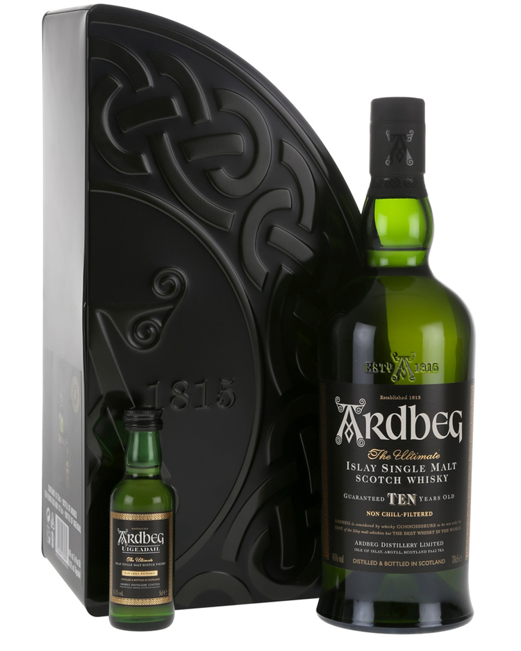 Ardbeg 10 Year Old + Mini Exploration Gift Pack, 70 cl + 5 cl