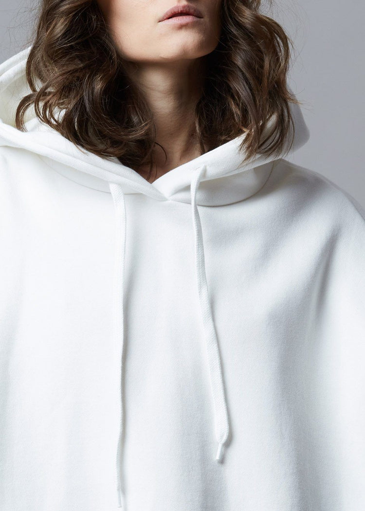 Alex Sleeveless Statement Shoulder Hoodie in Ivory Sweatshirt The Frankie Shop