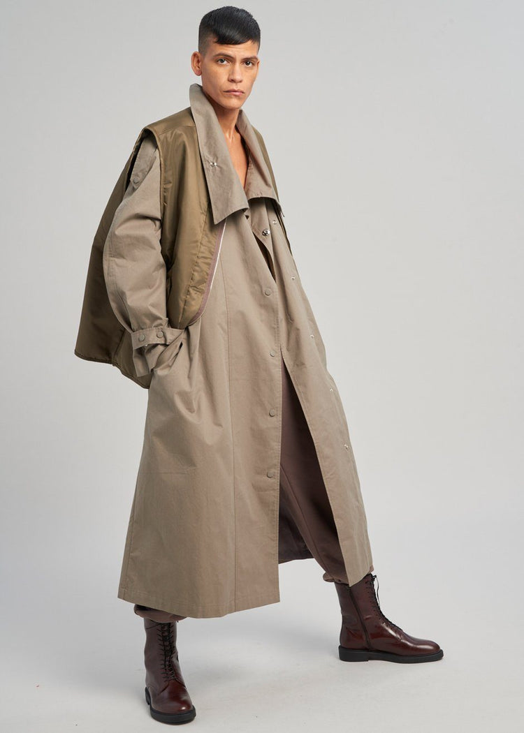 Anouk Quilted Vest - Khaki Brown Vest The Frankie Shop