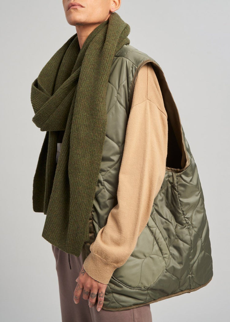 Anouk Quilted Vest - Khaki Brown Vest The Frankie Shop
