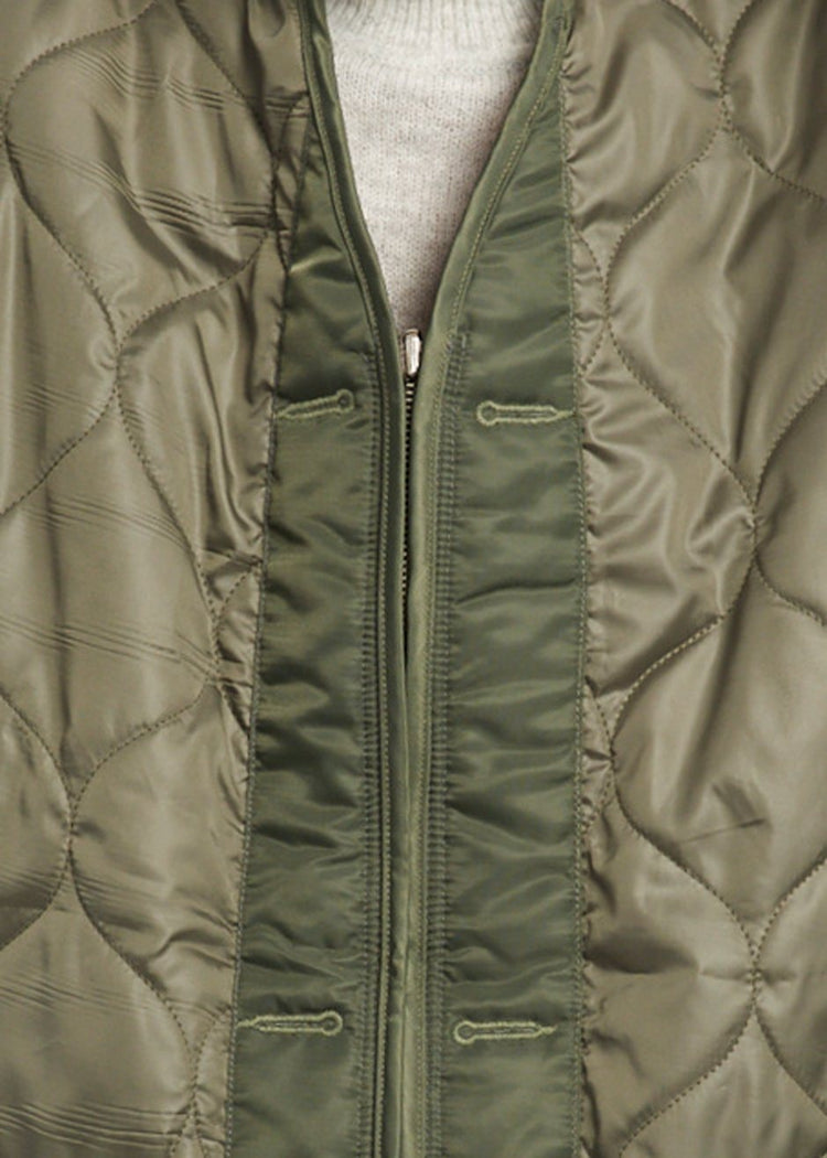 Anouk Quilted Vest - Olive Vest The Frankie Shop