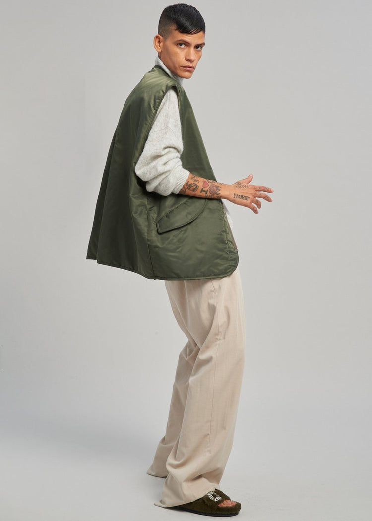 Anouk Quilted Vest - Olive Vest The Frankie Shop