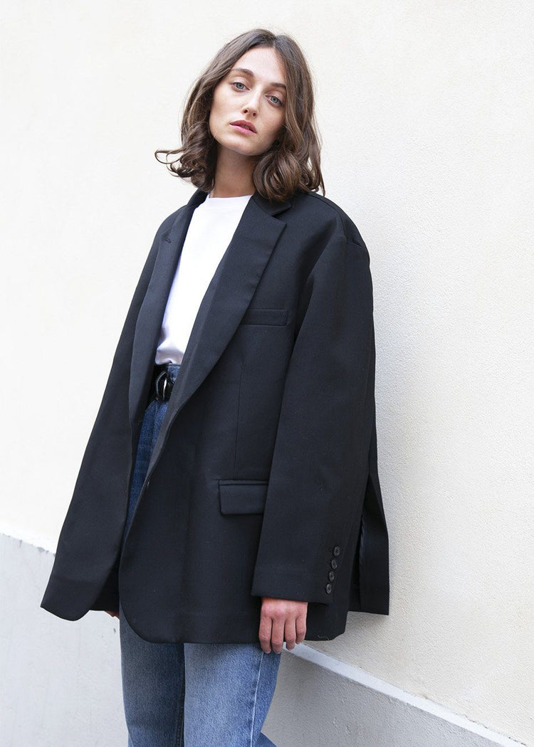 Black Oversized Boyfriend's Blazer Blazer Blossom