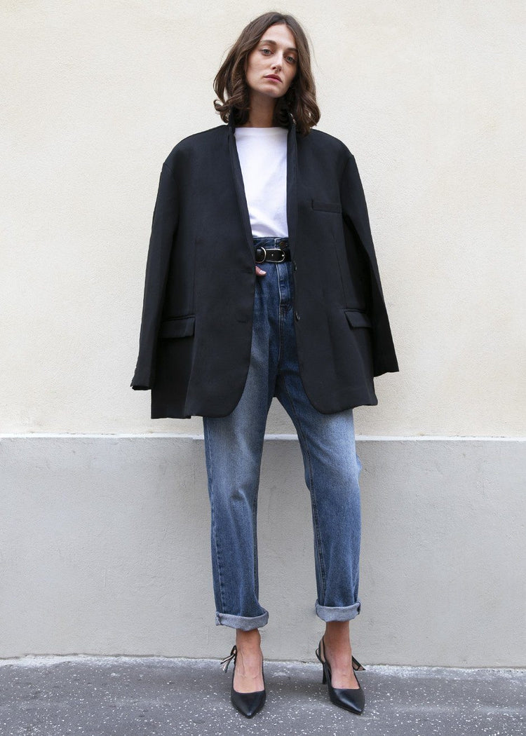 Black Oversized Boyfriend's Blazer Blazer Blossom