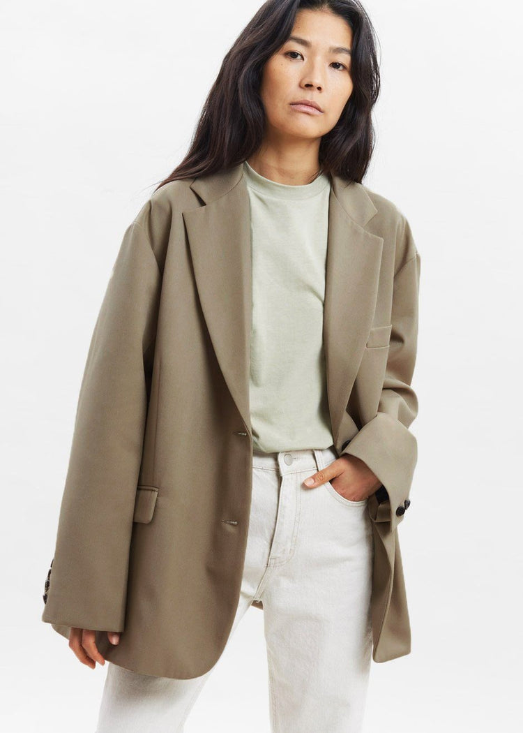 Blazer boyfriend oversize Frankie - Taupe désert