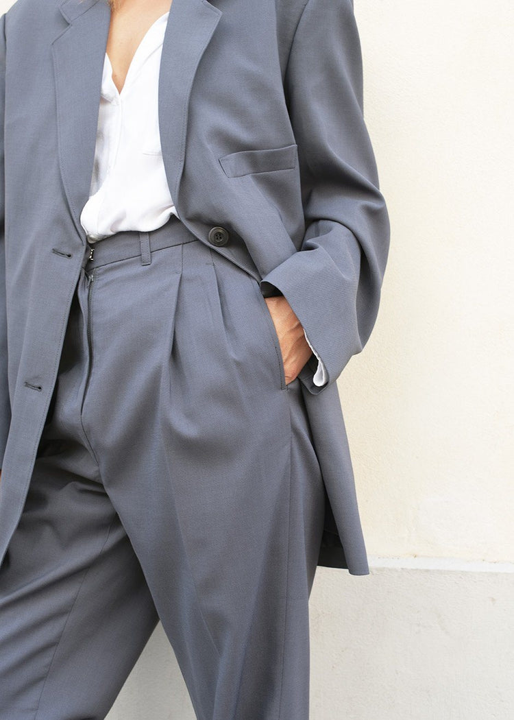 Graphite Notch Lapel Blazer Blazer More than Yesterday