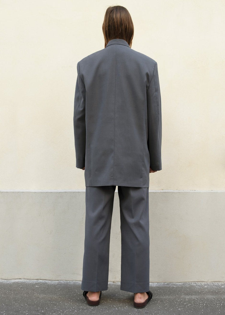 Graphite Notch Lapel Blazer Blazer More than Yesterday