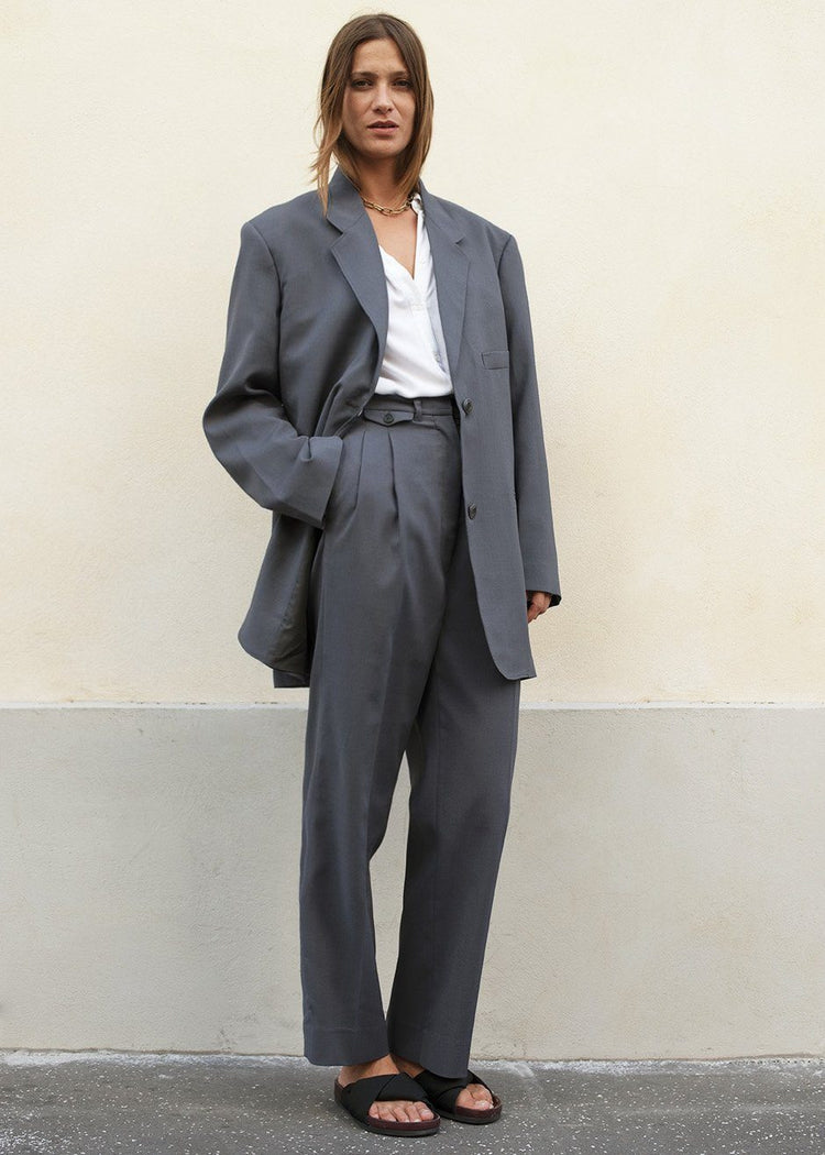 Graphite Notch Lapel Blazer Blazer More than Yesterday