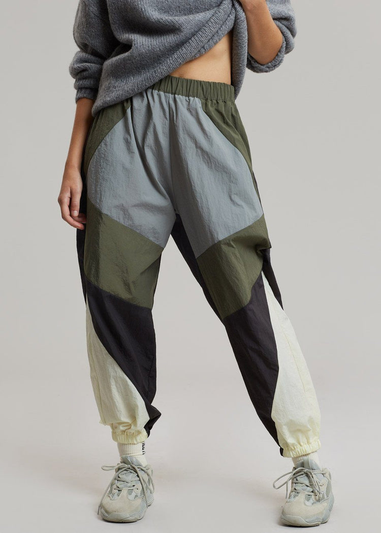 Kahlo Joggers - Green Combo Pants Black Fuchsia