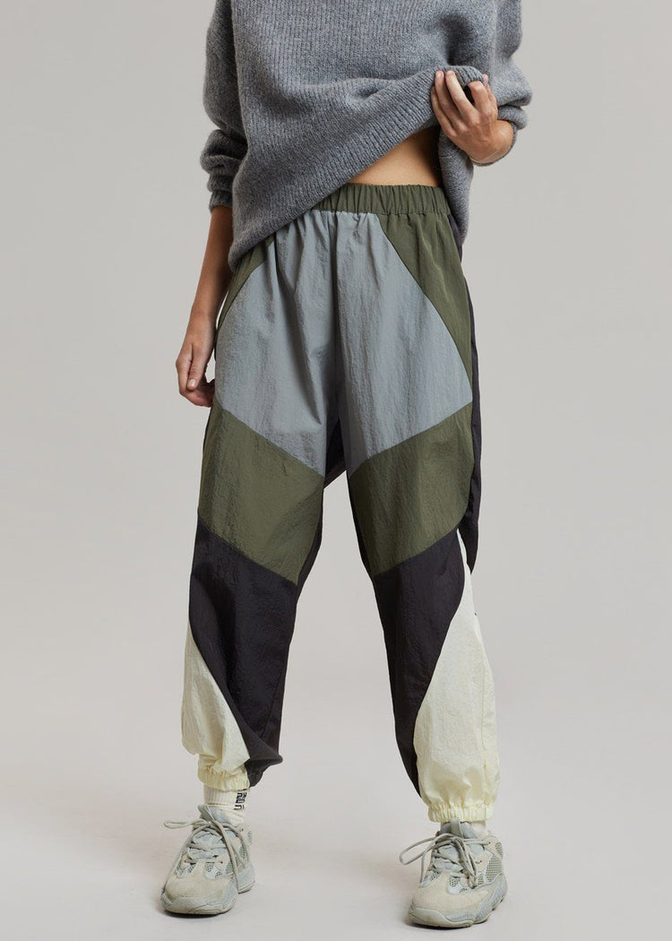 Kahlo Joggers - Green Combo Pants Black Fuchsia