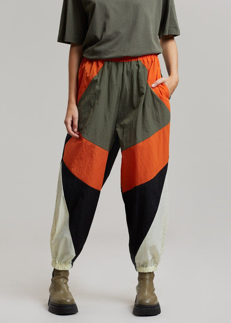 Kahlo Joggers - Orange Combo Pants Black Fuchsia