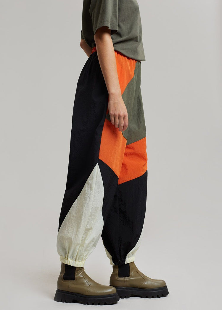 Kahlo Joggers - Orange Combo Pants Black Fuchsia