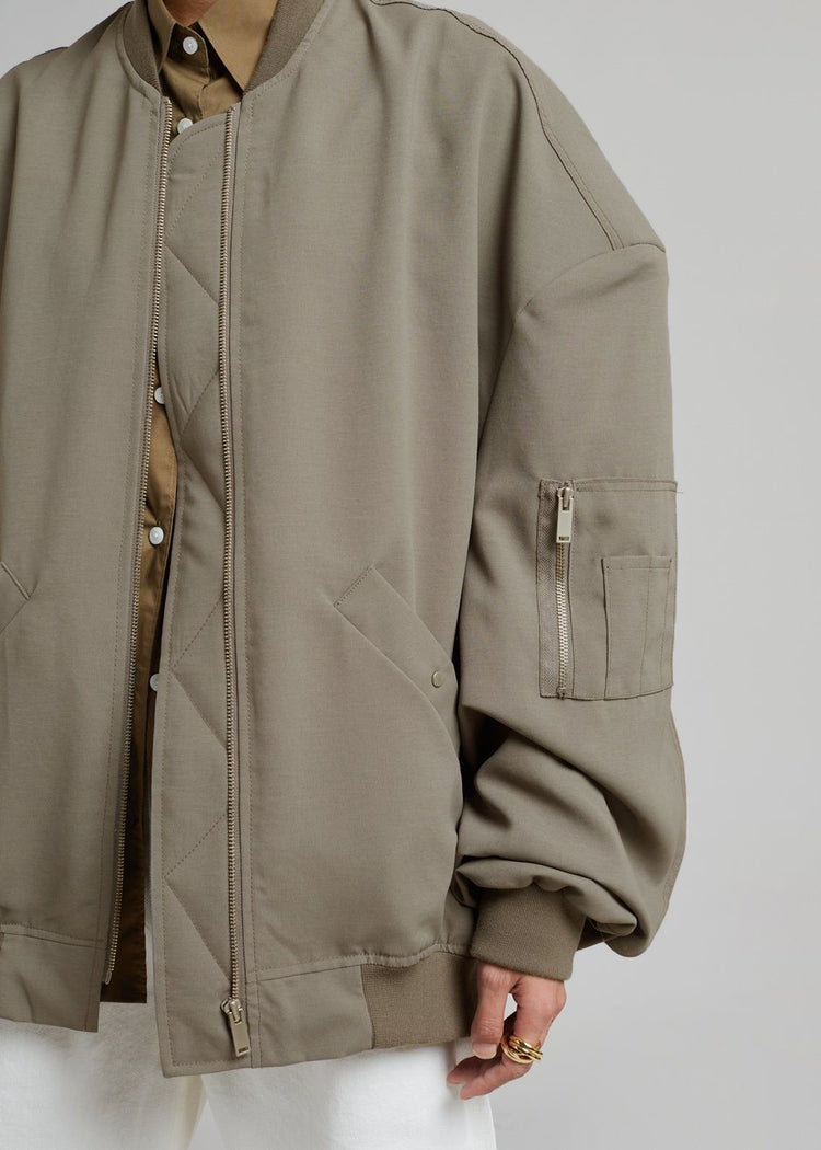 Lumi Bomber Jacket - Dark Olive Jacket The Frankie Shop