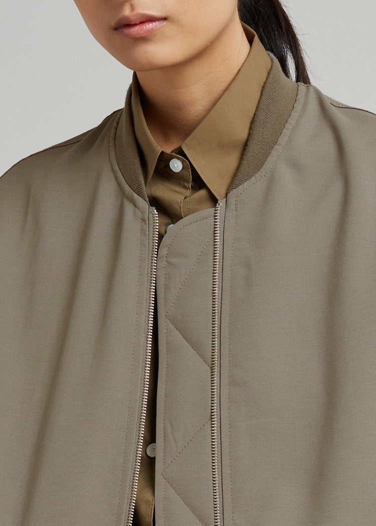Lumi Bomber Jacket - Dark Olive Jacket The Frankie Shop