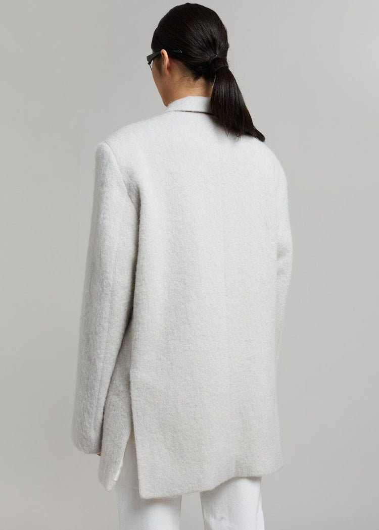 Mabel Fuzzy Oversized Blazer - Birch Blazer The Frankie Shop