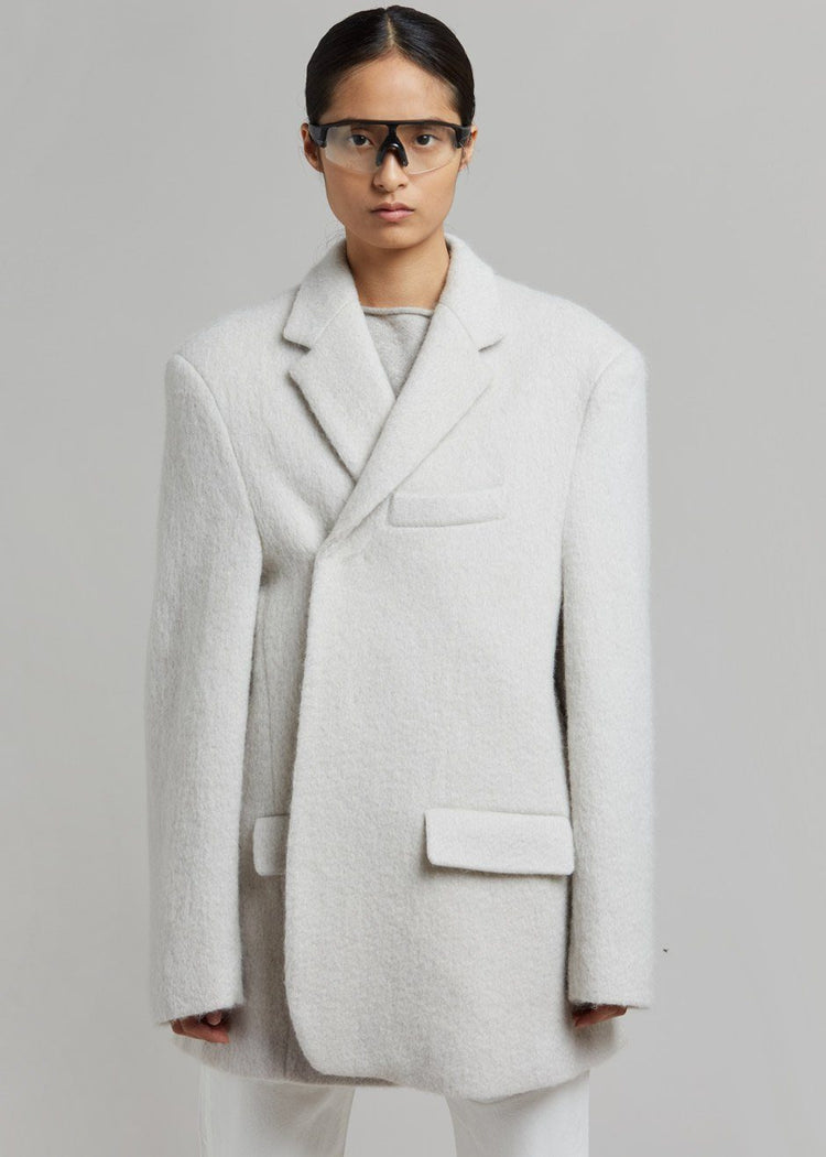 Mabel Fuzzy Oversized Blazer - Birch Blazer The Frankie Shop