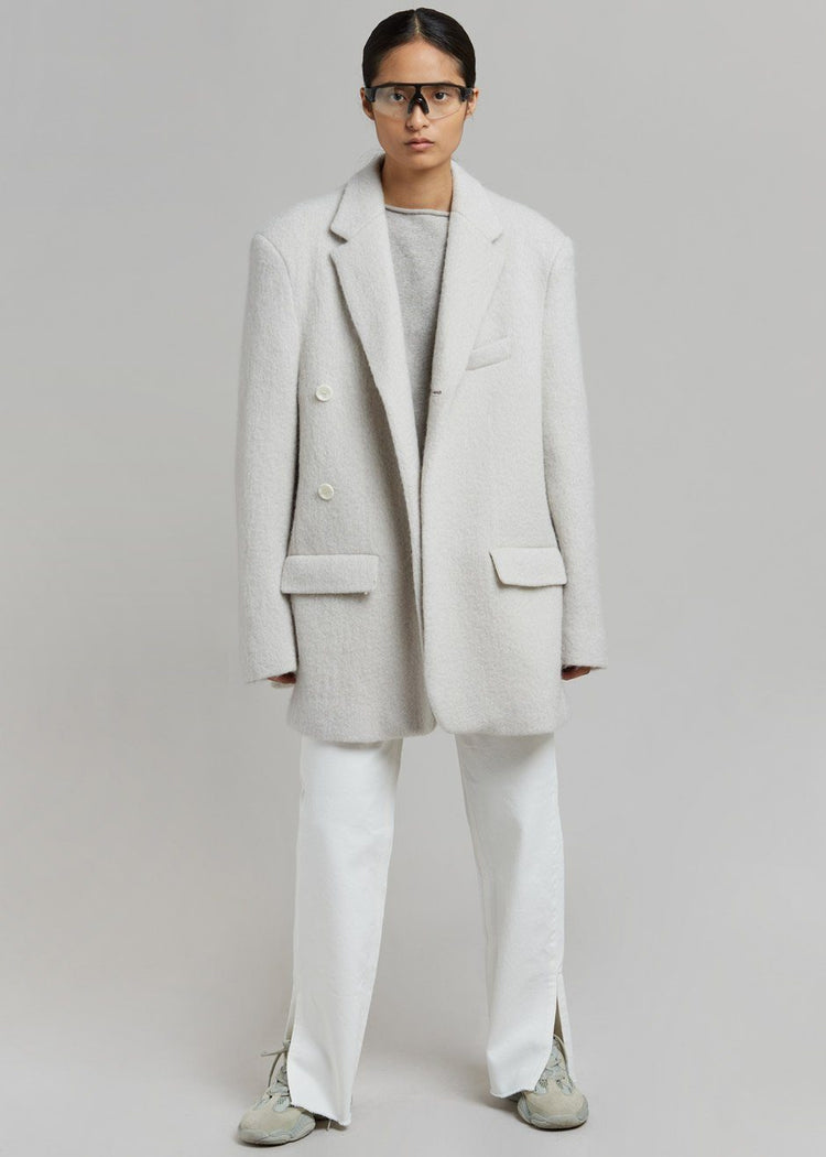 Mabel Fuzzy Oversized Blazer - Birch Blazer The Frankie Shop