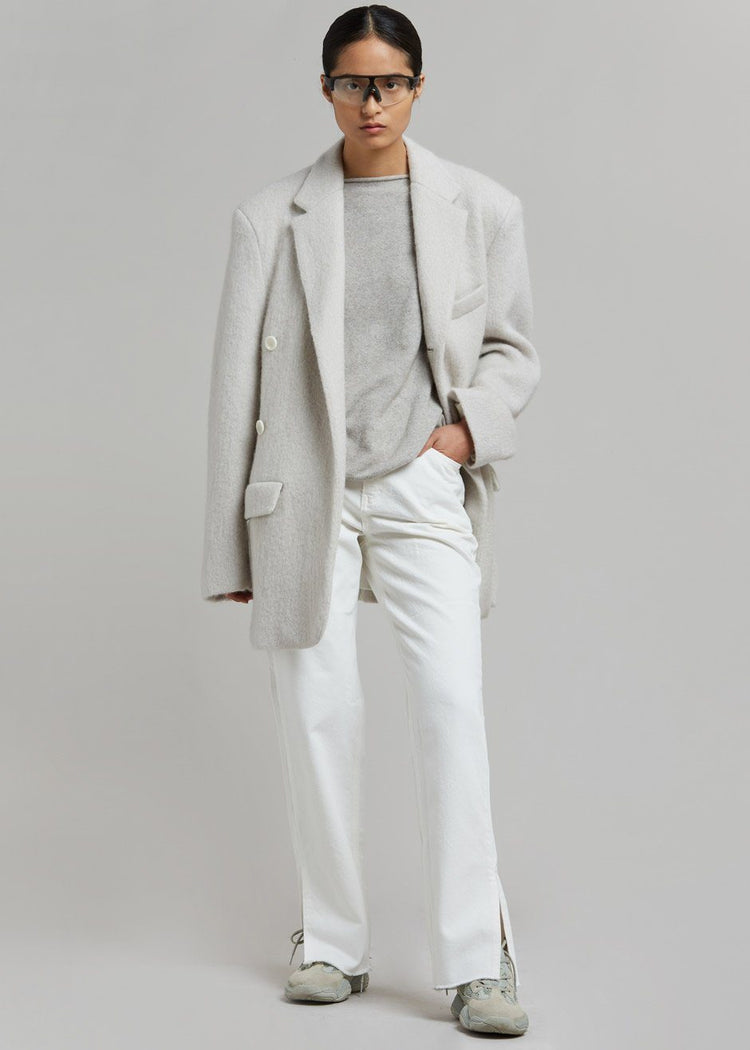 Mabel Fuzzy Oversized Blazer - Birch Blazer The Frankie Shop