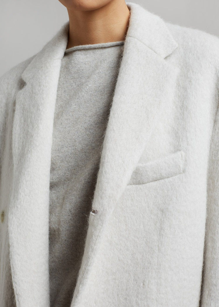 Mabel Fuzzy Oversized Blazer - Birch Blazer The Frankie Shop