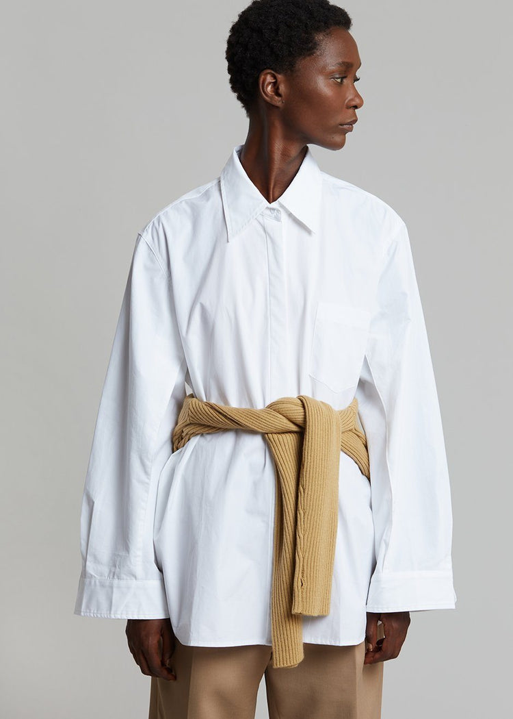 Mayim Oversized Shirt - White Shirt Paper Moon