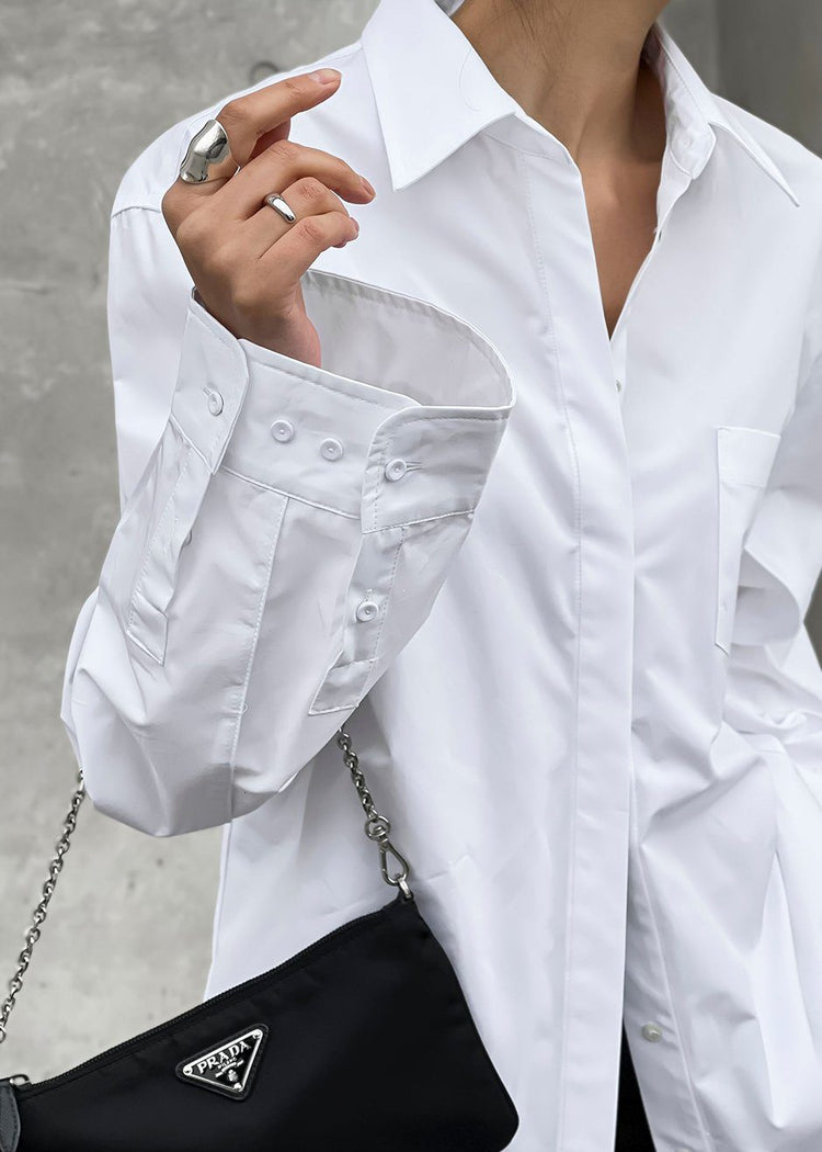 Mayim Oversized Shirt - White Shirt Paper Moon