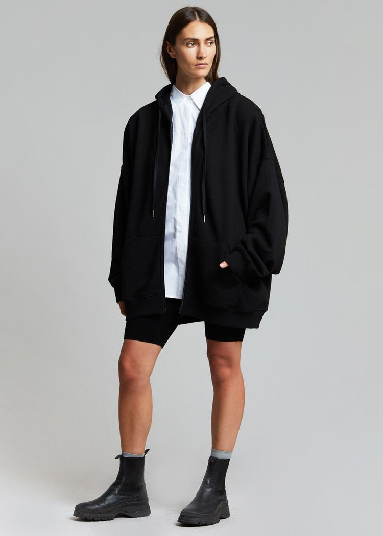 Moana Zip Hoodie - Black Sweatshirt The Frankie Shop