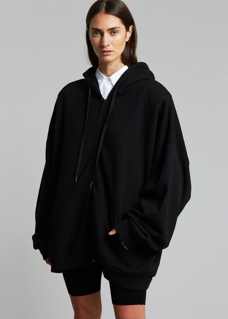 Moana Zip Hoodie - Black Sweatshirt The Frankie Shop