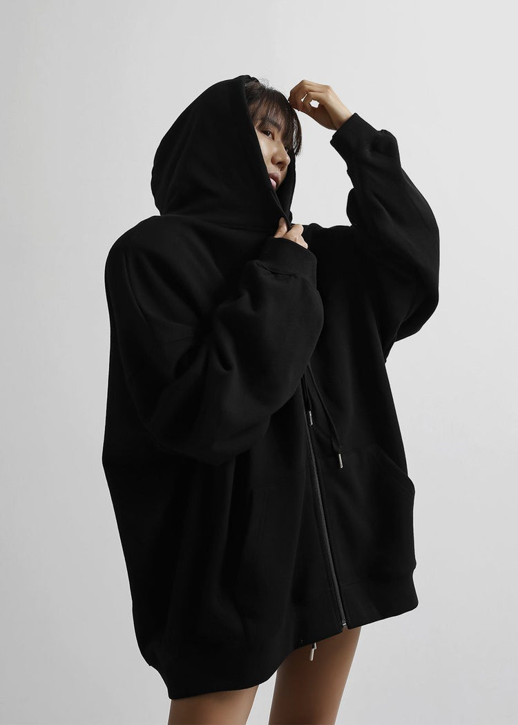Moana Zip Hoodie - Black Sweatshirt The Frankie Shop
