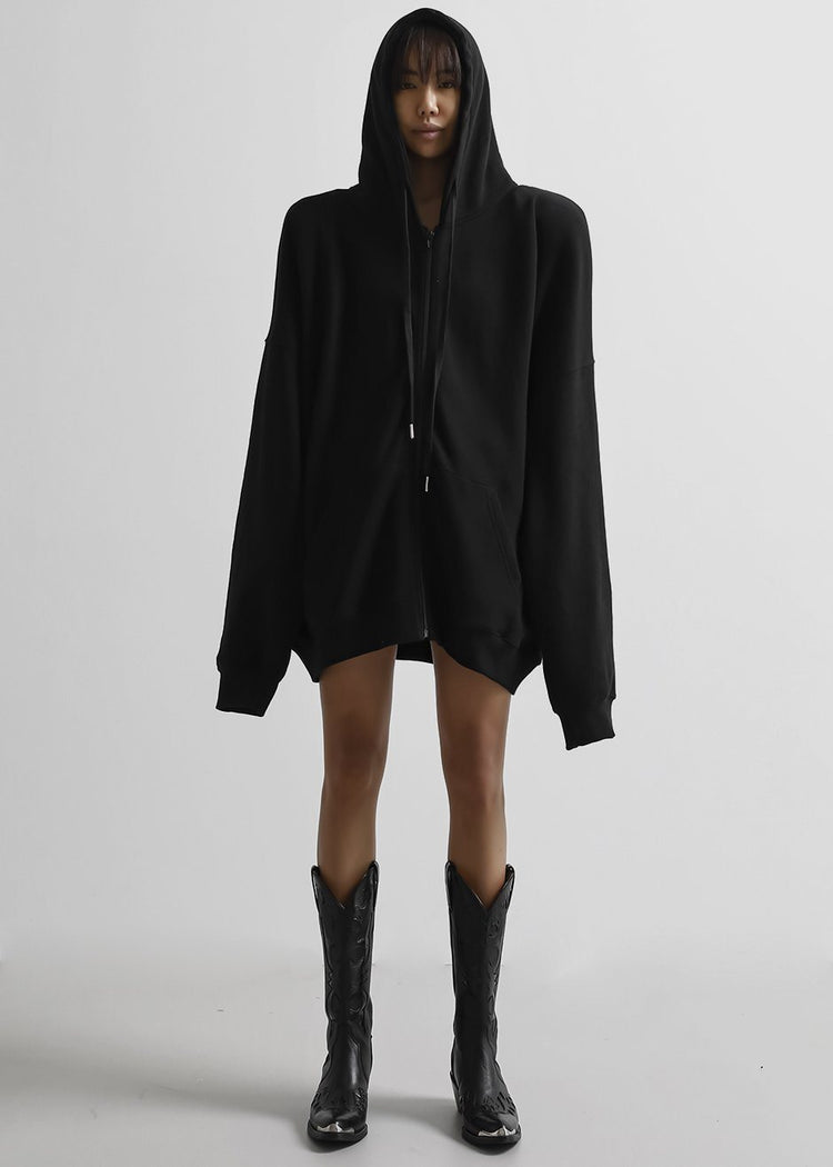 Moana Zip Hoodie - Black Sweatshirt The Frankie Shop