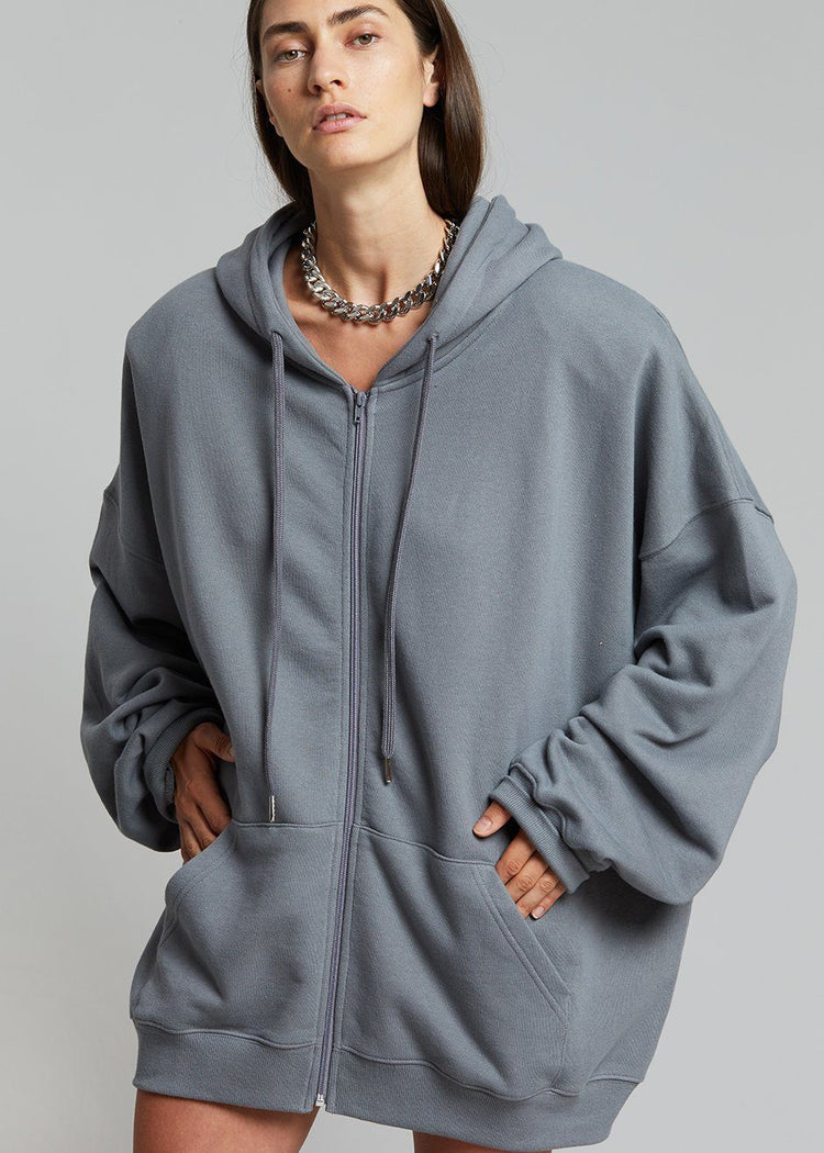 Moana Zip Hoodie - Charcoal Sweatshirt The Frankie Shop
