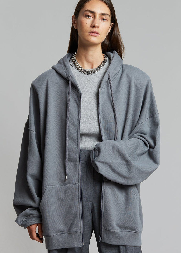 Moana Zip Hoodie - Charcoal Sweatshirt The Frankie Shop