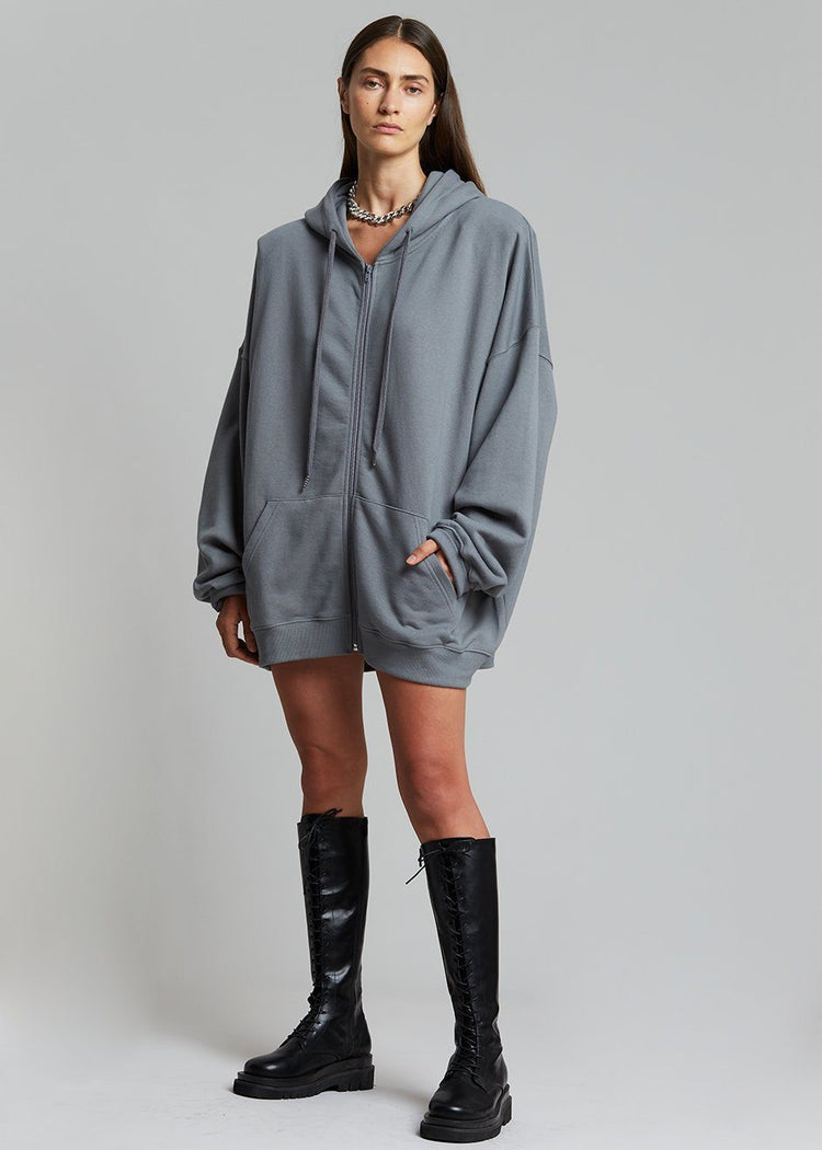 Moana Zip Hoodie - Charcoal Sweatshirt The Frankie Shop