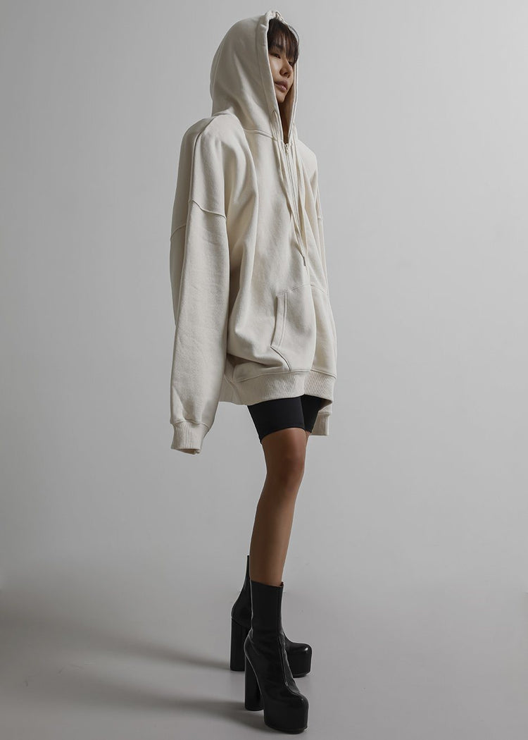 Moana Zip Hoodie - Cream Sweatshirt The Frankie Shop