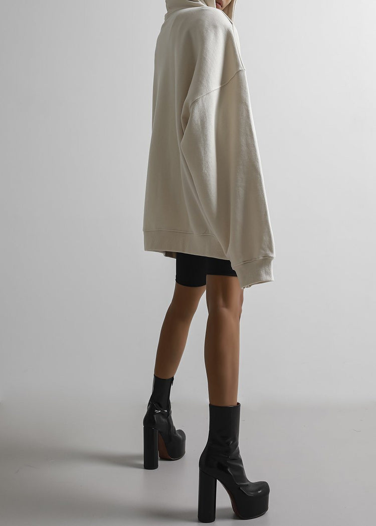 Moana Zip Hoodie - Cream Sweatshirt The Frankie Shop