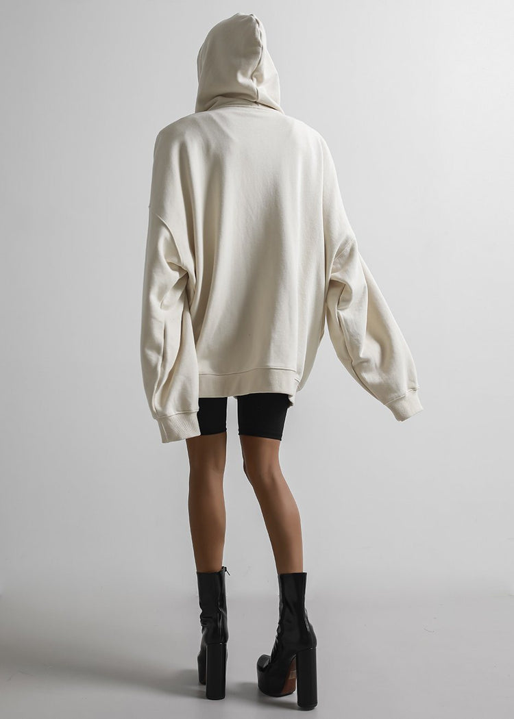 Moana Zip Hoodie - Cream Sweatshirt The Frankie Shop