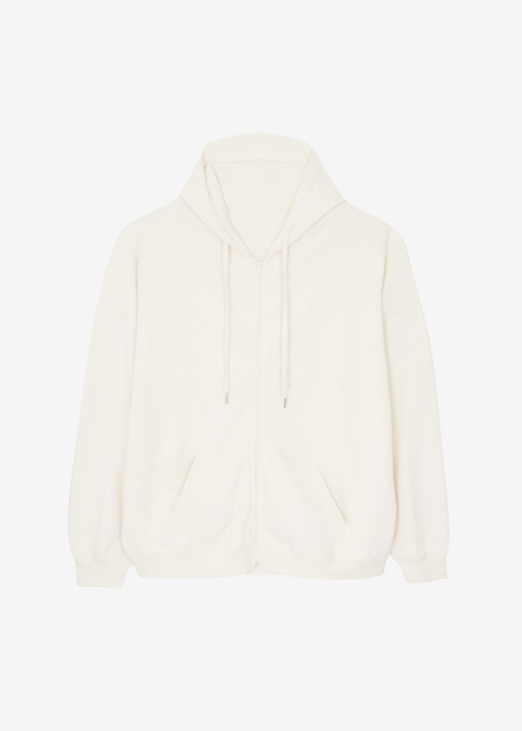 Moana Zip Hoodie - Cream Sweatshirt The Frankie Shop