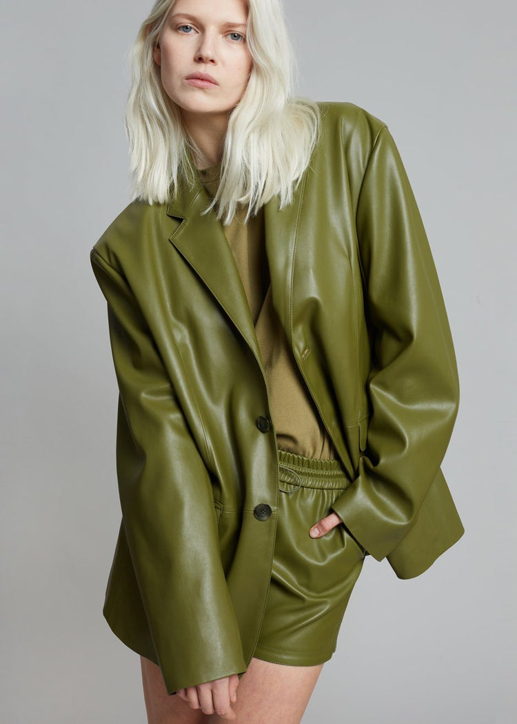 Olympia Blazer - Bright Olive Blazer The Frankie Shop