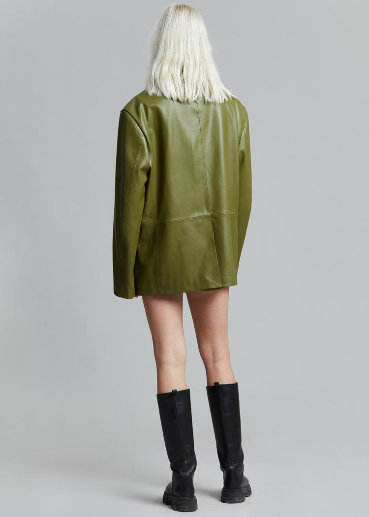 Olympia Blazer - Bright Olive Blazer The Frankie Shop