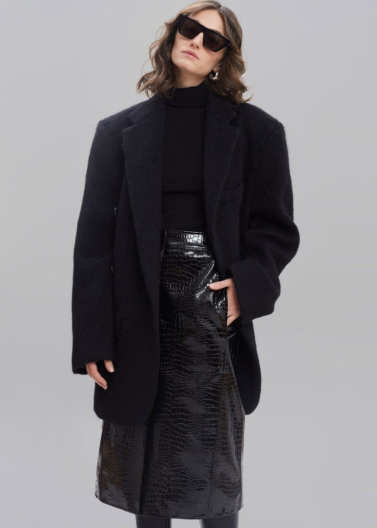 Blazer surdimensionné Mabel Fuzzy - Noir