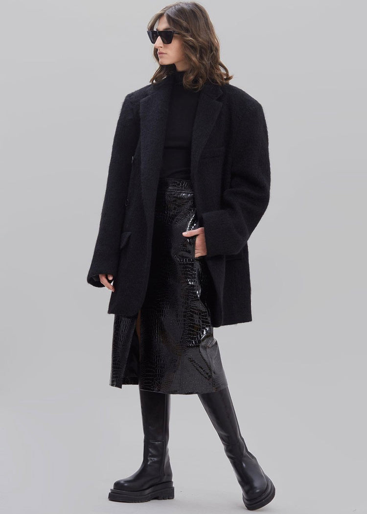 Blazer surdimensionné Mabel Fuzzy - Noir