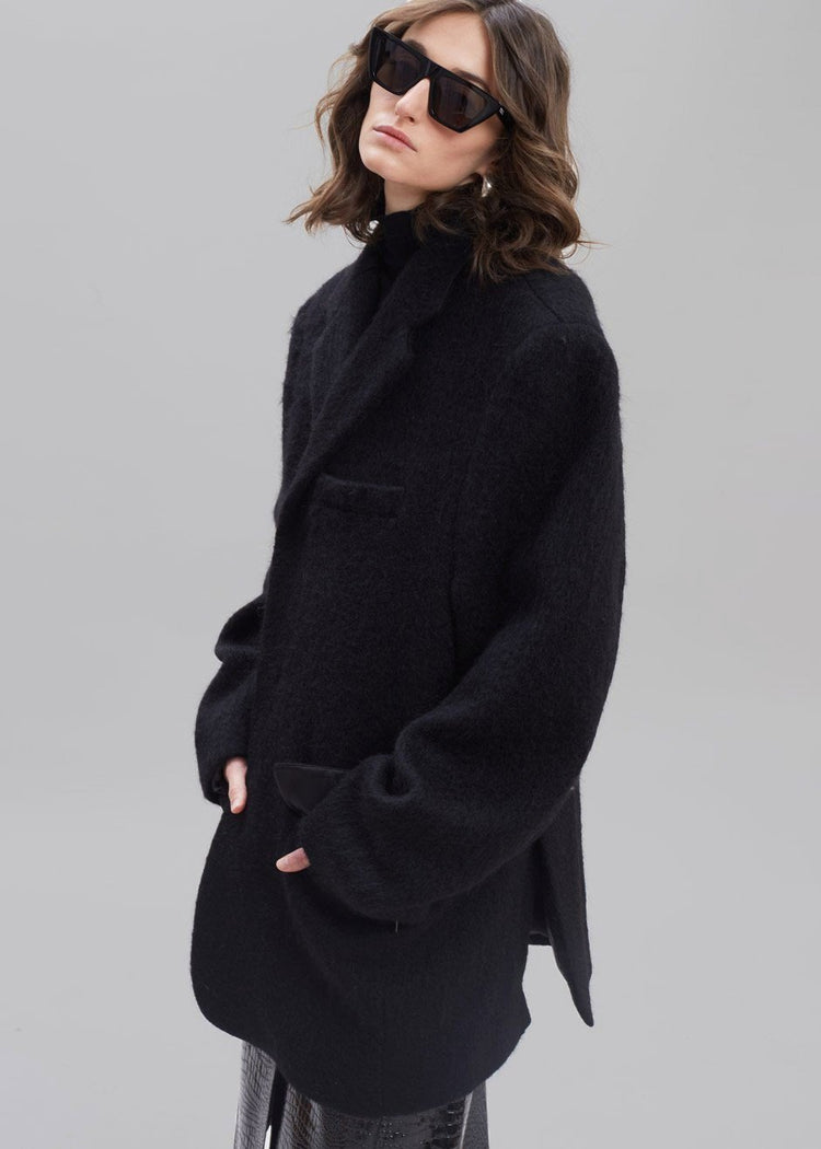 Blazer surdimensionné Mabel Fuzzy - Noir