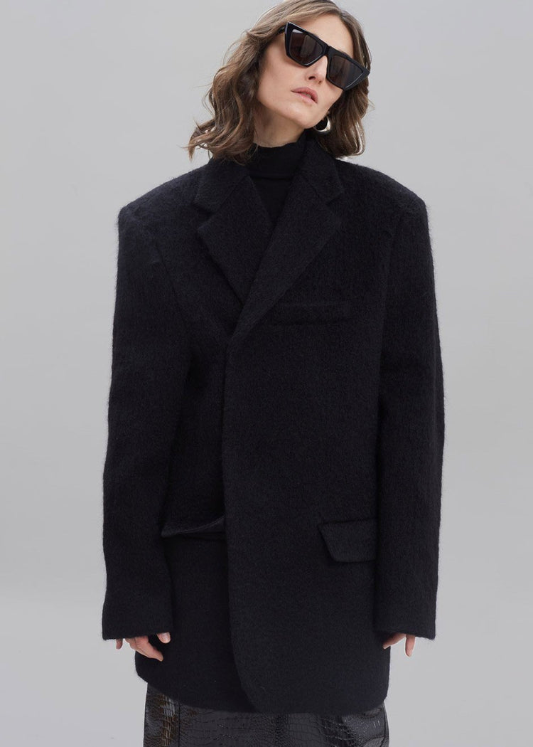 Blazer surdimensionné Mabel Fuzzy - Noir