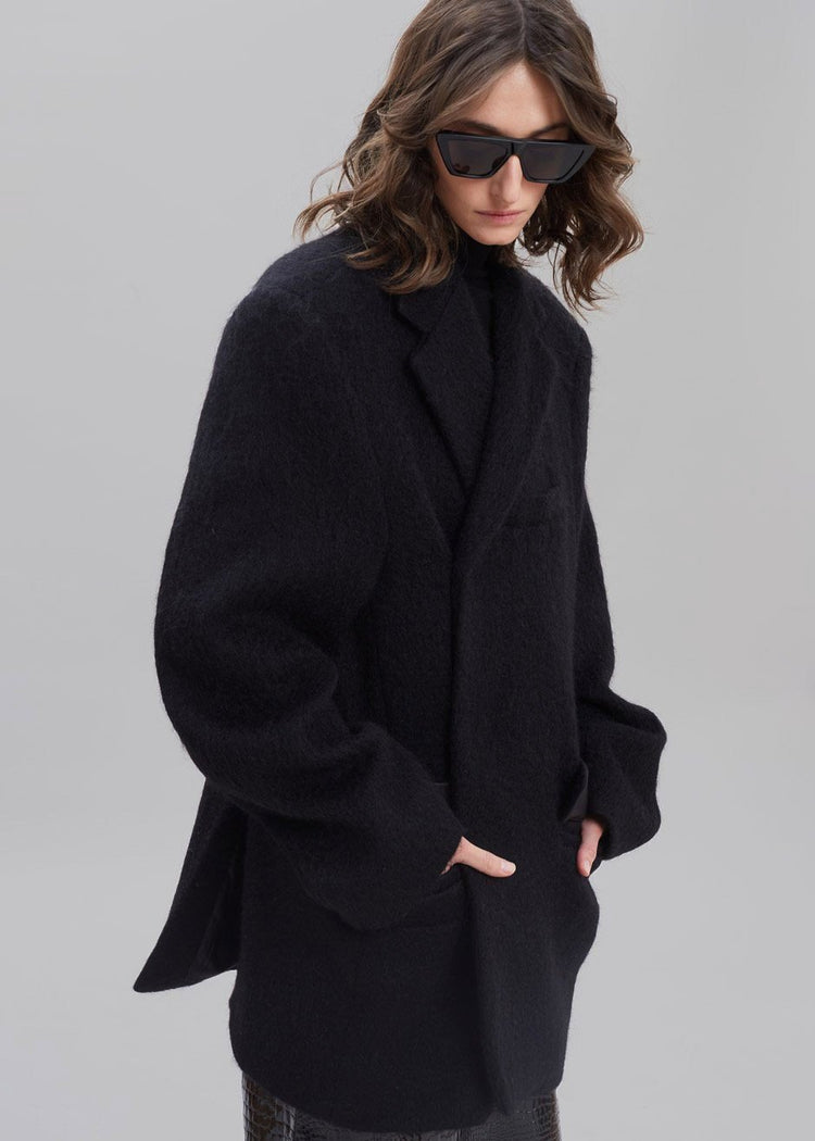 Blazer surdimensionné Mabel Fuzzy - Noir