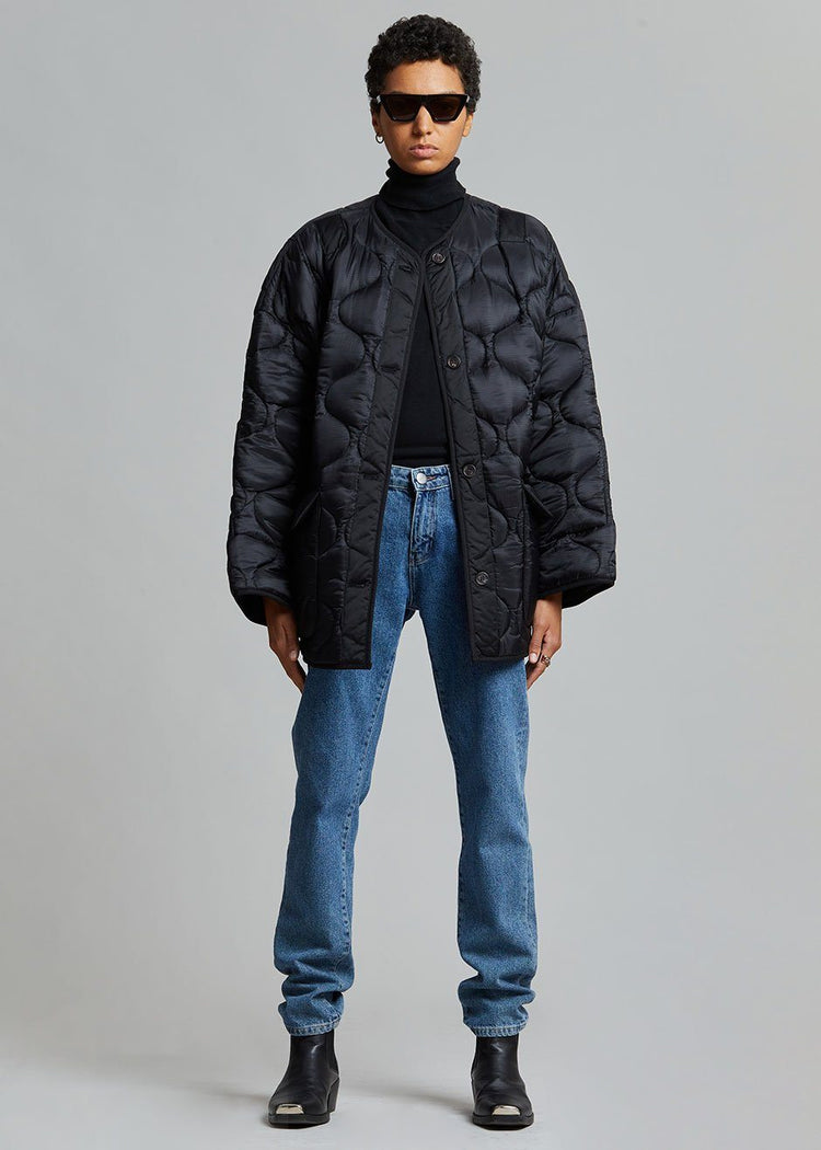 Teddy Quilted Jacket - Black Jacket The Frankie Shop